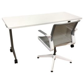 AllSteel White Folding Aware Table + Chair. Original Price: $1,399