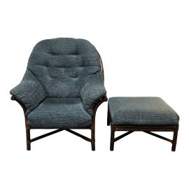 McGuire Big Boy Chair + Ottoman in Kravet Fabric. Original Price: $5,700