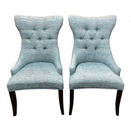 Deco Tufted Side Chairs by Bernhardt Furniture Company, a Pair. Original Price: $2,200