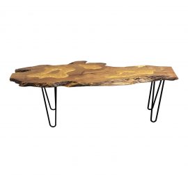 Bob Baker Hawaiian Kiawe Wood + Gold Epoxy Bench/ Coffee Table