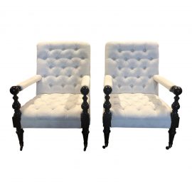 Sunrise Home Tufted Arm Chairs - a Pair