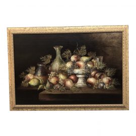 Original Italian Artwork Still Life With Fruit, Signed by Artist