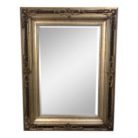 Soft Gold + Black Finish Ornate Framed Wall Mirror