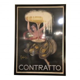 Champagne Glass Design Poster for Contratto Sparkling Wine