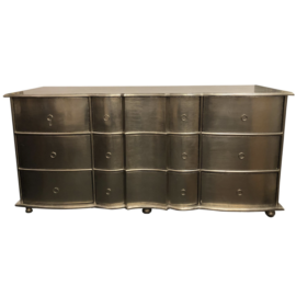 Unique Nine Drawer Metal Clad Dresser