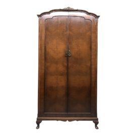 Vintage Burlwood Wardrobe Armoire