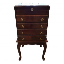 Vintage Two Piece Silverware Storage Cabinet