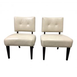 Pair of McCreary Cream Armless Occasional Chairs