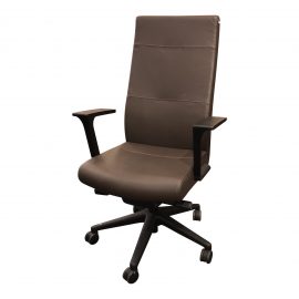New SitOnIt Executive Prava Brown Leather Office Chair. Original Price: $1,127