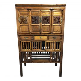 Vintage Asian Wood Storage Cabinet