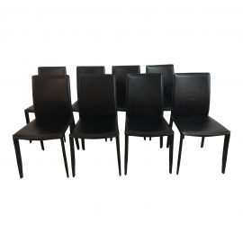 Set of Eight EQ3 Acel Black Black Chairs