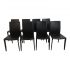 Set of Eight EQ3 Acel Black Black Chairs