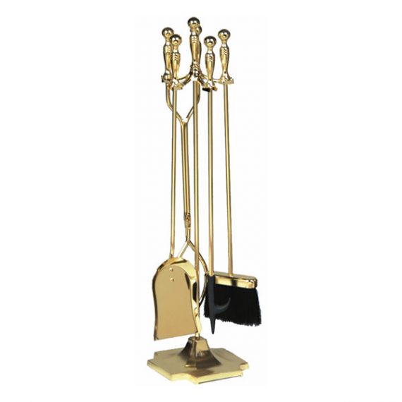 Uniflame-4-Piece-Polished-Brass-Fireplace-Tool-Set-main