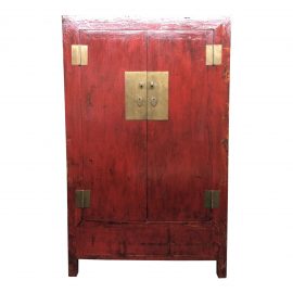 Red Lacquer Asian Armoire