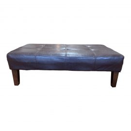 Leather Bench/Ottoman + Wood Legs