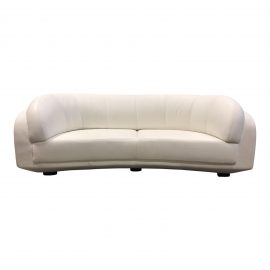 W.Schillig White Leather Arabesque Sofa. Original Price: $5,800