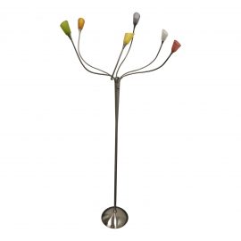 Modern Six Arm Multi-Color Glass Task Floor Lamp