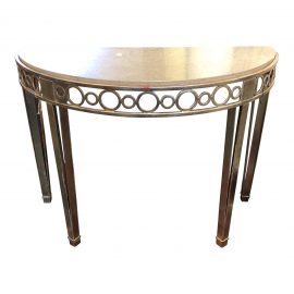 NEW Cole Marble & Metal Demilune Console by Panache Designs. Original Price: $5,900