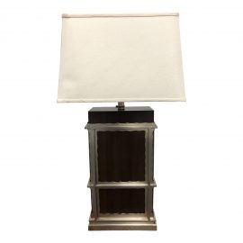 Maitland-Smith Dark Walnut + Nickel Finish Table Lamp. Original Price: $1,797