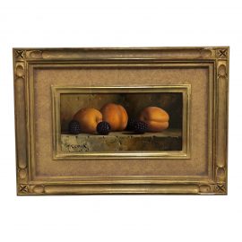 Original Artwork Artist Loran Speck "Apricots With Blackberries". Original Price: $3,100