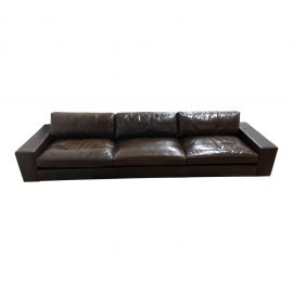 Custom Leather Three on Three Sofa. Original Price: $10,000