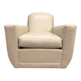 NEW Hickory Chair Knox Beige Leather Swivel Club Chair. Original Price: $4,620