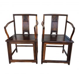 Chinese Rosewood Chairs, a Pair