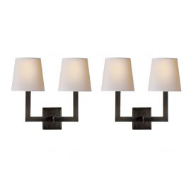 NEW Visual Comfort Two-Light Wall Sconces by E. F. Chapman- a Pair