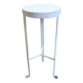 Mid-20th Century Round Distressed Metal Side Table