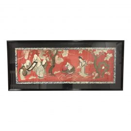 Vintage Custom Framed Embroidered Chinese Tapestry
