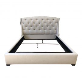 California King Tufted Fabric Bed Frame