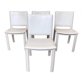 Room & Board Madrid Ivory Leather Chairs- Set of Four. Original Price: $1,200