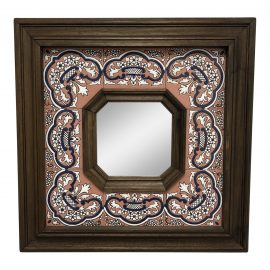 Custom Spanish Sevilla Wood + Tile Mirror