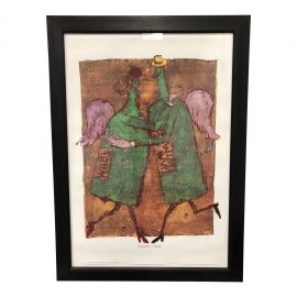 Daniel Pudles Custom Framed Willi's Wine Bar, 1991 Poster. Original Price: $1,300