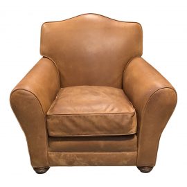 Nation Upholstering Company Western Leather Arm Chair