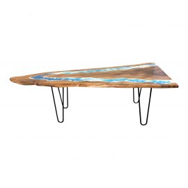Live Edge Coffee Table With Mica Inlay by Robert Baker