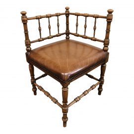 Vintage Turned Wood Corner Chair