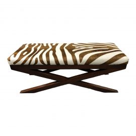 Plantation Home Hayes Zebra Print Hide Bench. Original Price: $1,995