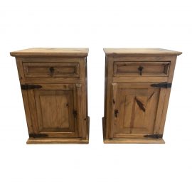 Rustic Wood + Metal Side Tables - a Pair