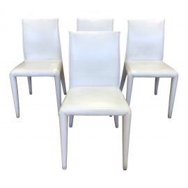 B&B Italia Vol Au Vent Leather Dining Chairs - Set of Four. Original Price: $7,260