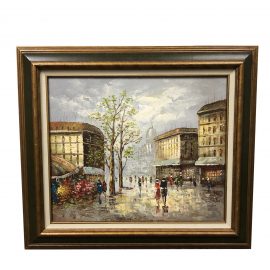 Artistic Interiors Original Oil Painting of Town Setting