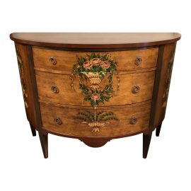 Hand-Painted Demilune Bureau. Original Price: $3,000