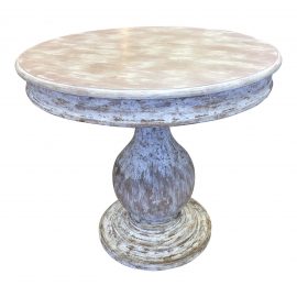 Mediterranean Style Weathered White Finish Occasional Table