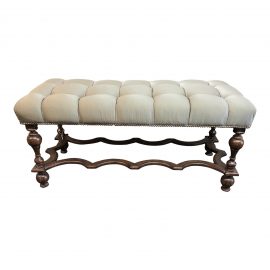 NEW Capelluto Satin Tufted Bench by Hamilton Collection. Original Price: $5,369