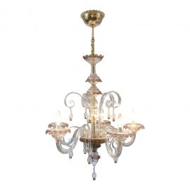 Murano Rose + Gilt Chandelier. Original Price: $3,500