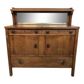 Vintage Arts and Crafts Sideboard With Mirror