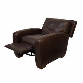 Crate & Barrel Mocha Leather Arm Chair