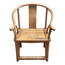 Antique Chinese Elmwood Horseshoe Back