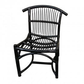 Mid-20th Century Rattan Black Side Chair