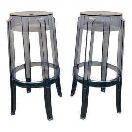 A Pair of Charles Ghost Bar Stools, by Kartell. Original Price: $700
